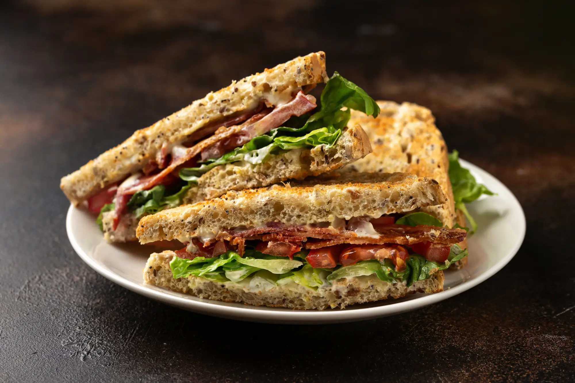 Plate with a cut sandwich